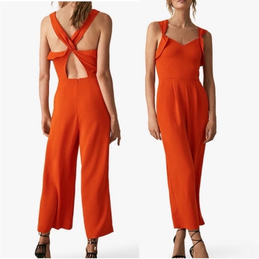 Reiss Orange Sleeveless Wide-Leg Jumpsuit with Twist Back